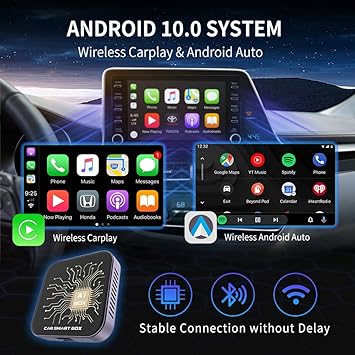 Dash Camera-Unbktom-Wireless Carplay Adapter and Android Auto AI Box Lite for Factory Wired Carplay Cars Android 10.0 Car Smart Box Support Netflix & YouTube & TF Card Plug and Play Low Latency Car Streaming Box 2 Dash Camera-Unbktom-Wireless Carplay Adapter and Android Auto AI Box Lite for Factory Wired Carplay Cars Android 10.0 Car Smart Box Support Netflix & YouTube & TF Card Plug and Play Low Latency Car Streaming Box - Image 2