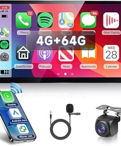 Dash Camera-Hodozzy-[4G+64G] Android Car Radio 10.1 inch Double Din- Hodozzy Touch Screen Car Stereo with GPS Bluetooth Wireless Carplay Android Auto