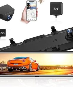 Dash Camera-WOLFBOX-WOLFBOX G840H 12” Mirror Dash Cam with WiFi- 2.5K Rear View Mirror Camera with 1080P Rear Camera