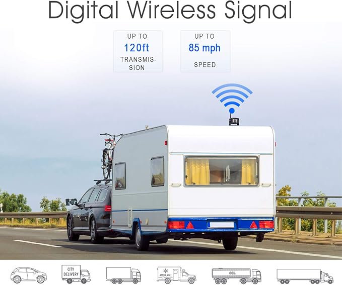 Dash Camera-ZEROXCLUB-Wireless Backup Camera with 7 Inch DVR Quad Split Monitor for RV Trailer Truck- Digital Signal HD 1080P Wireless Rear Side View 3 Cameras Back Up System w/Recording 18 IR Night Vision (B3C) 3 Dash Camera-ZEROXCLUB-Wireless Backup Camera with 7 Inch DVR Quad Split Monitor for RV Trailer Truck- Digital Signal HD 1080P Wireless Rear Side View 3 Cameras Back Up System w/Recording 18 IR Night Vision (B3C) - Image 3