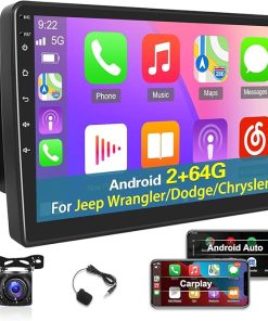 Dash Camera-NHOPEEW-[2+64G] Car Radio for Jeep Wrangler/Dodge/Chrysler – Wireless Carplay and Android Auto – 10.1 Inch Touch Screen Android 13 Car Stereo – Multiple UI/WiFi/GPS + AHD Backup Camera