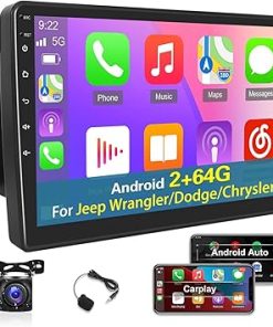 Dash Camera-NHOPEEW-[2+64G] Car Radio for Jeep Wrangler/Dodge/Chrysler – Wireless Carplay and Android Auto – 10.1 Inch Touch Screen Android 13 Car Stereo – Multiple UI/WiFi/GPS + AHD Backup Camera