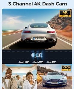 Dash Camera-AZDOME-AZDOME M560 3 Channel 4K Dash Cam- 4″ IPS Touchscreen Built-in eMMC 128GB Front and Rear Inside 2