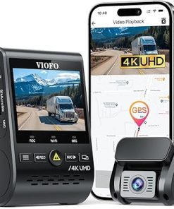 Dash Camera-VIOFO-VIOFO A129 Pro Duo 4K Dual Dash Cam 3840 x 2160P Ultra HD 4K Front and 1080P Rear Car WiFi Dash Camera 8MP Sensor GPS- Buffered Parking Mode