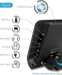 Dash Camera-Pyle-Pyle Universal Car Headrest Mount Monitor – 9 Inch Vehicle Multimedia DVD Player – Audio Video Entertainment System w/HDMI Input & Hi-Res TV LCD Digital Screen – Mounting Bracket Included PLD94BK 2