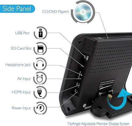 Dash Camera-Pyle-Pyle Universal Car Headrest Mount Monitor – 9 Inch Vehicle Multimedia DVD Player – Audio Video Entertainment System w/HDMI Input & Hi-Res TV LCD Digital Screen – Mounting Bracket Included PLD94BK 2 Dash Camera-Pyle-Pyle Universal Car Headrest Mount Monitor - 9 Inch Vehicle Multimedia DVD Player - Audio Video Entertainment System w/HDMI Input & Hi-Res TV LCD Digital Screen - Mounting Bracket Included PLD94BK - Image 2