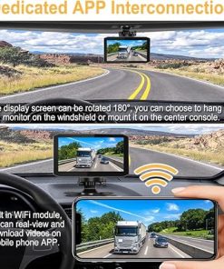 Dash Camera-VSYSTO-VSYSTO Backup Camera- WiFi 7 Inch Monitor GPS HD 1080P Front and Rear Camera Infrared Night Vision Lens Truck Dash Camera for Semi Trailer Van Tractor RV Car 2