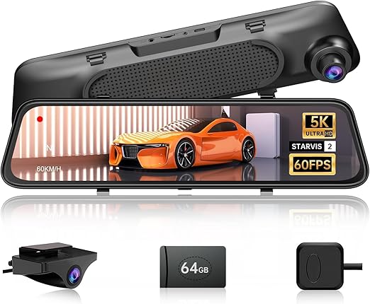Dash Camera-Martalk-5K Mirror Dash Cam with 60fps WDR Backup Camera-12″ Rear View Mirror Camera for Car & Trucks 3 Dash Camera-Martalk-5K Mirror Dash Cam with 60fps WDR Backup Camera-12" Rear View Mirror Camera for Car & Trucks - Image 3