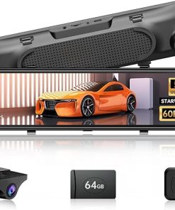 Dash Camera-Martalk-5K Mirror Dash Cam with 60fps WDR Backup Camera-12″ Rear View Mirror Camera for Car & Trucks