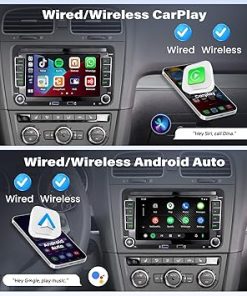 Dash Camera-UNITOPSCI-2G+32G Android Car Stereo Radio for VW Volkswagen Passat Seat Golf Jetta Tiguan Touran EOS Wireless CarPlay Android Auto Double Din 7” Touchscreen Bluetooth GPS Navigation WiFi FM USB Backup Camera 2