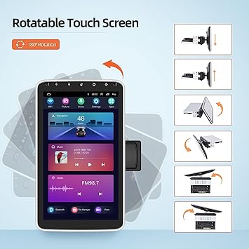 Dash Camera-CAMECHO-CAMECHO 2+64G 10.1″ Rotatable Single Din Car Stereo with Wireless CarPlay Wireless Android Auto- Android 13 Radio Touchscreen Car Radio with Bluetooth 2 Dash Camera-CAMECHO-CAMECHO 2+64G 10.1" Rotatable Single Din Car Stereo with Wireless CarPlay Wireless Android Auto- Android 13 Radio Touchscreen Car Radio with Bluetooth - Image 2