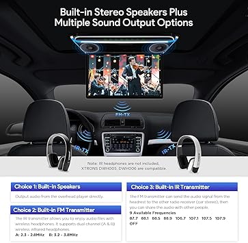 Dash Camera-XTRONS-XTRONS® 17.3 Inch 16:9 Ultra-Thin FHD Digital TFT Screen 1080P Video Car Overhead Player Roof Mounted Monitor HDMI Port 1920 * 1080 Full High Definition with New Version Black IR Headphones (No DVD) 3 Dash Camera-XTRONS-XTRONS® 17.3 Inch 16:9 Ultra-Thin FHD Digital TFT Screen 1080P Video Car Overhead Player Roof Mounted Monitor HDMI Port 1920 * 1080 Full High Definition with New Version Black IR Headphones (No DVD) - Image 3