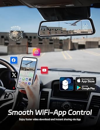 Dash Camera-pelsee-P10 Plus 4K WiFi Mirror Dash Cam- 10″ Rear View Mirror Camera with 64GB Card 2 Dash Camera-pelsee-P10 Plus 4K WiFi Mirror Dash Cam- 10" Rear View Mirror Camera with 64GB Card - Image 2