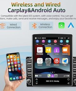 Dash Camera-NHOPEEW-[2+32G] Android 11 Double Din Car Stereo Carplay and Android Auto- 9.7inch Vertical Touch Screen Radio in-Dash Navigation GPS Units with AHD Backup Camera 2