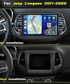 Dash Camera-Hikity-Hikity [2+64G] Android 13 Car Stereo for Jeep Compass 2017-2020 with Wireless Carplay Android Auto- 9 Inch Touchscreen GPS WiFi Bluetooth FM RDS SWC Mic Backup Camera 2