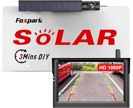 Dash Camera-Foxpark-Solar Wireless Backup Camera: 3Mins DIY Installation- 1080P Battery Powered Car Back Up Camera System Dash Camera-Foxpark-Solar Wireless Backup Camera: 3Mins DIY Installation- 1080P Battery Powered Car Back Up Camera System