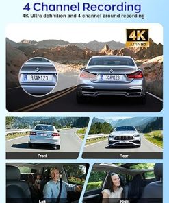 Dash Camera-Driveye-Dash Cam Front and Rear-4K 4 Channel 360° Front Dash Camera for Cars 2
