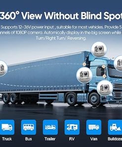 Dash Camera-AINAVI-1080P Wired Backup Camera System – Plug & Play Pre-Wired for Furrion System 5 Channels Rear View Cam w/ 10″ Touch Screen Monitor DVR Recording for RV Truck Pickup Camper Trailer Van SUV Cars 2