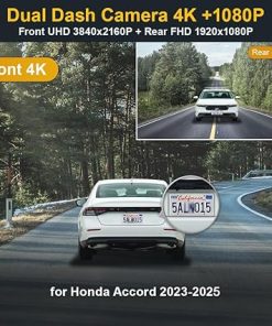 Dash Camera-FITCAMX-Fitcamx Front 2160P+Rear 1080P Dash Cam for Honda Accord 2023-2025 Hybrid EX LX Sport Touring EX-L (Gen11)- OEM Style 2
