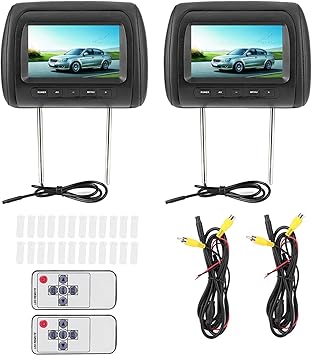 Dash Camera-POCREATION-Headrest Display- Dual headrest Screen Black 2pcs 7 in Control Adjustable Headrest LCD Video Player MP5 Display for Car Dash Camera-POCREATION-Headrest Display- Dual headrest Screen Black 2pcs 7 in Control Adjustable Headrest LCD Video Player MP5 Display for Car