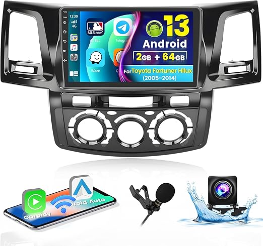 Dash Camera-Hikity-Hikity 2+64GB for Toyota Fortuner Hilux 2005-2014 Android Car Stereo with Carplay Android Auto 9 inch Touchscreen Radio Support GPS WiFi SWC RCA HiFi Rear Camera Dash Camera-Hikity-Hikity 2+64GB for Toyota Fortuner Hilux 2005-2014 Android Car Stereo with Carplay Android Auto 9 inch Touchscreen Radio Support GPS WiFi SWC RCA HiFi Rear Camera