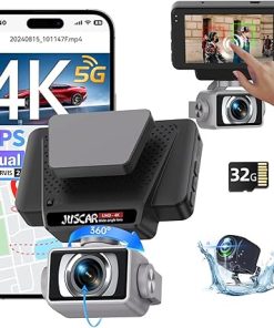 Dash Camera-Juscar-5G WiFi Dash Cam Front and Rear- UHD 4K+1080P