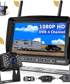 Dash Camera-DOUXURY-Wireless Backup Camera- DOUXURY IP69 Waterproof 170° Wide View Angle HD 1080P Rear View Camera + HD LCD 7″ Monitor