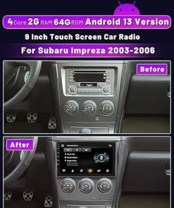 Dash Camera-Hikity-[2+64G] Hikity Android 13 Car Stereo for Subaru Impreza 2003-2006 Radio with Wireless CarPlay Android Auto Mirror Link- 9 Inch Touchscreen Car Radio Bluetooth Car Audio with GPS WiFi HiFi FM RDS 2