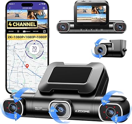 Dash Camera-AZDOME-AZDOME 360° 4 Channel Dash Cam with 4 Adjustable Lenses- 128GB eMMC 3 Dash Camera-AZDOME-AZDOME 360° 4 Channel Dash Cam with 4 Adjustable Lenses- 128GB eMMC - Image 3