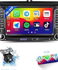 Dash Camera-UNITOPSCI-2G+32G Android Car Stereo Radio for VW Volkswagen Passat Seat Golf Jetta Tiguan Touran EOS Wireless CarPlay Android Auto Double Din 7” Touchscreen Bluetooth GPS Navigation WiFi FM USB Backup Camera