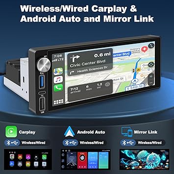 Dash Camera-ZZH-Single Din Car Stereo with Wireless Carplay Android Auto-6.9Inch Touchscreen Car Stereo Android 2G+32G 3 Dash Camera-ZZH-Single Din Car Stereo with Wireless Carplay Android Auto-6.9Inch Touchscreen Car Stereo Android 2G+32G - Image 3