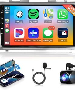 Dash Camera-Rimoody-8 Core 4G+64G Android Car Stereo for Toyota Camry 2006-2011 Wireless Carplay Android Auto Car Radio- 9’’ Head Unit Touch Screen Mirror Link WiFi GPS Bluetooth FM RDS Backup Camera SWC Mic
