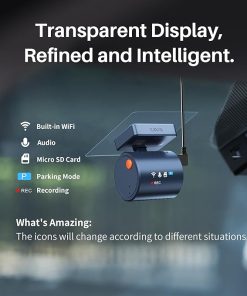 Dash Camera-KAWA-KAWA Dash Camera for Cars – Transparent Display Tiny Dash Cam Front with Voice Control- Super Night Vision Dashcam 2