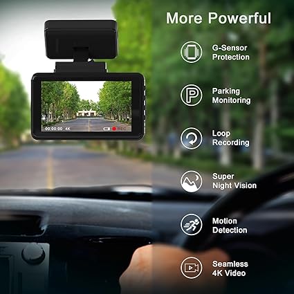 Dash Camera-JOH-JOH Dash Cam Front and Rear- 4K+1080P Dash Camera Built in WiFi GPS with 32GB TF Card 2 Dash Camera-JOH-JOH Dash Cam Front and Rear- 4K+1080P Dash Camera Built in WiFi GPS with 32GB TF Card - Image 2