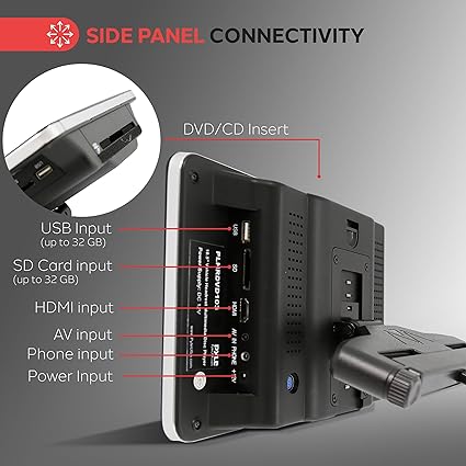 Dash Camera-Pyle-Pyle Universal Car Headrest Mount Monitor – 10.5 Inch Vehicle Multimedia CD DVD Player – Smart Audio Video Entertainment System w/HDMI & Hi-Res TV LCD Screen – Includes Mounting Bracket -PLHRDVD103 2 Dash Camera-Pyle-Pyle Universal Car Headrest Mount Monitor - 10.5 Inch Vehicle Multimedia CD DVD Player - Smart Audio Video Entertainment System w/HDMI & Hi-Res TV LCD Screen - Includes Mounting Bracket -PLHRDVD103 - Image 2