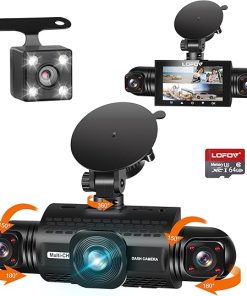 Dash Camera-LOFOV-360° 4 Channel Dash Cam Front and Rear Inside Left Right- LOFOV Dash Camera for Cars FHD 4 * 1080P