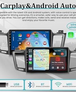 Dash Camera-NHOPEEW-[2G+64G] Car Radio for Toyota RAV4 2013-2019 – 10.1 inch Touchscreen Android 13 Stereo – Wireless Carplay & Android Auto/Mirror Link/EQ/WiFi/GPS/SWC + AHD Backup Camera + Mic 2