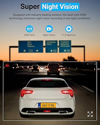 Dash Camera-fulvdi-4K Dash Cam Front and Rear 1080P Dual Dash Cam- 4K/2K Full HD Dash Camera for Cars 3 Dash Camera-fulvdi-4K Dash Cam Front and Rear 1080P Dual Dash Cam- 4K/2K Full HD Dash Camera for Cars - Image 3