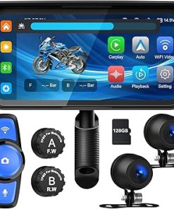 Dash Camera-WEUASTE-6.25″ Portable Motorcycle DVR with Dual 1080P HD Dash Cameras- Motorcycle TPMS