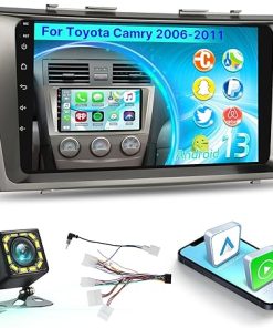 Dash Camera-EKAT-[2+32G] Android 13 Car Radio for Toyota Camry 2007 2008 2009 2010 2011 with Carplay and Android Auto- 9 inch Touchscreen Stereo with Backup Camera and Microphone