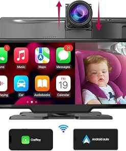 Dash Camera-aboutBit-Wireless CarPlay Screen Dash Mount – Portable Android Auto Car Stereo with 2.5K Dash Cam – 10.26 Inch HD IPS Display Loop Recording Car DVR Bluetooth Mirrorlink GPS Navigation Video Receivers