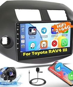 Dash Camera-Hikity-Hikity 2+64G for Toyota RAV4 2007-2012 Android 13 Car Stereo Wireless Apple Carplay Android Auto- 10.1 inch Touchscreen Car Radio Support GPS Navigation WiFi BT HiFi FM EQ