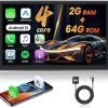 Dash Camera-Fuluku-2+64GB Android 13 Double Din Car Stereo with Wireless Carplay Android Auto- 10″ Touch Screen Radio Dash Kit GPS Navigation WiFi Bluetooth SWC Mic Backup Camera