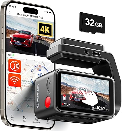 Dash Camera-REDTIGER-REDTIGER F4 4K Dash Cam Front- 2.2 inch Mini Car Camera 3 Dash Camera-REDTIGER-REDTIGER F4 4K Dash Cam Front- 2.2 inch Mini Car Camera - Image 3