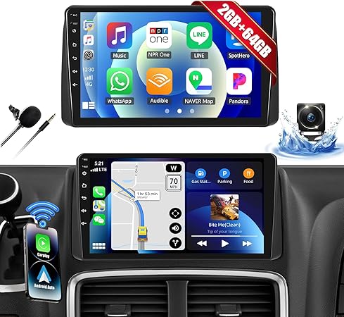 Dash Camera-CAMECHO-2G+64G Car Radio Stereo for Dodge Grand Caravan 2011-2020 Chrysler Town & Country 2011-2016 with Wireless CarPlay Android Auto 9″ Touch Screen Android 13 Car Stereo with Bluetooth FM GPS Backup Camera Dash Camera-CAMECHO-2G+64G Car Radio Stereo for Dodge Grand Caravan 2011-2020 Chrysler Town & Country 2011-2016 with Wireless CarPlay Android Auto 9" Touch Screen Android 13 Car Stereo with Bluetooth FM GPS Backup Camera