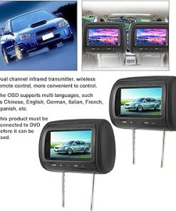 Dash Camera-Akozon-car tv for Back seat- 2pcs 7 in Control Headrest LCD Video Monitor MP5 Display Black DVD Player for Car 2
