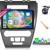 Dash Camera-podofo-8 CORE 6G+128G Car Radio for Ford Fusion Mondeo Mustang 2009-2012 with Wireless CarPlay Android Auto- 10.1″ 1280 * 720P IPS Touch Screen Stereo Android 13 GPS WiFi Bluetooth DSP SWC Backup Camera