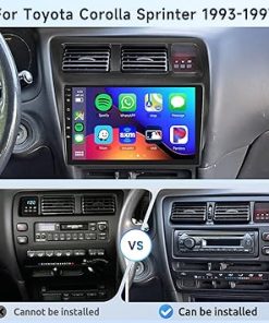 Dash Camera-podofo-2G+64G Car Radio Stereo for Toyota Corolla Sprinter 1993-1997 with Wireless CarPlay/Android Auto- 9 Inch HD Touch Screen Android 13 Head Unit GPS WiFi Bluetooth FM/RDS EQ HD Backup Camera 2