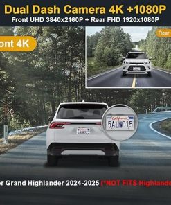 Dash Camera-FITCAMX-Fitcamx Front 4K+Rear 1080P Dash Cam for 2024 2025 Toyota Grand Highlander XLE Limited Platinum (AS10)- OEM Look 2