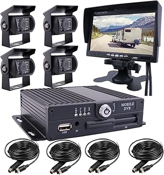 Dash Camera-JOINLGO-JOINLGO 4 Channel 256GB 1080P AHD HD Mobile Vehicle Car DVR Black Box Video Recorder Kit with 4pcs Waterproof Side Rear View Backup Night Vision Metal IR 2.0MP Car Camera 7″ HD Car Monitor Dash Camera-JOINLGO-JOINLGO 4 Channel 256GB 1080P AHD HD Mobile Vehicle Car DVR Black Box Video Recorder Kit with 4pcs Waterproof Side Rear View Backup Night Vision Metal IR 2.0MP Car Camera 7" HD Car Monitor